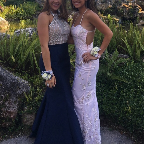 Dresses Light Baby Pink Promformal Dress Gold Floral Poshmark